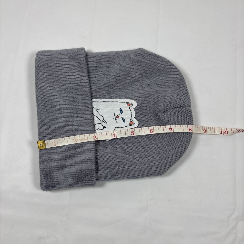 Rip n Dip GrayLord Nermal Patch Simple Beanie w Cat Logo Skater Unisex Size OS - Picture 5 of 5